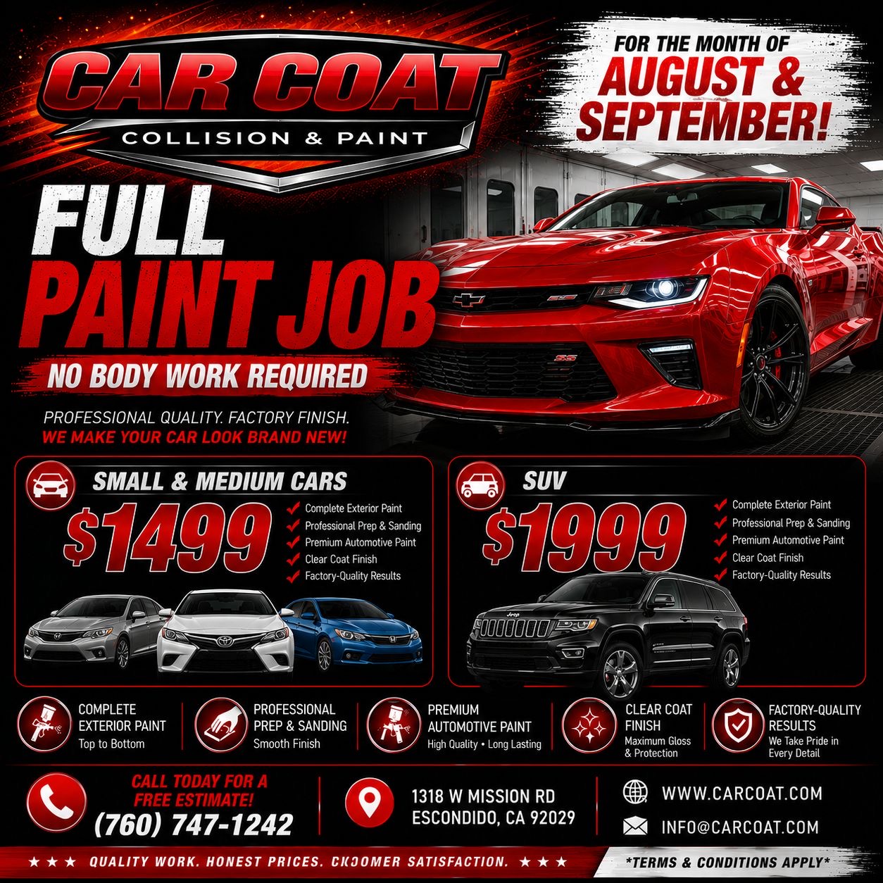 Refresh Your Ride: Full Paint Job Specials at Car Coat Collision & Paint